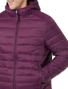 Thick Quilted <b>Mens</b> Puffer Jackets <b>Long</b> Hooded Winter <b>Coat</b> Lightweight Outdoor Warm Stylish Outerwear 100% Nylon Stand Front - Product Image 1