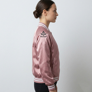 HMR Customized Alpha Kapa Sublimated Satin Embroidered <b>Quilted</b> Lightweight Breathable Varsity Jacket Sorority High Quality - Product Image 2