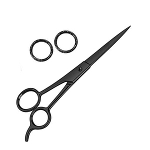 Ciseaux de coiffure professionnels en acier inoxydable, lame tranchante, manche en acier inoxydable, pour droitiers, manche long noir, salon de coiffure - Product Image 1