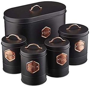 Vintage Metal Food Storage Containers Cylinder Shape With Lid Airtight Kitchen Canisters For Sugar Tea Coffee - Product Image 6