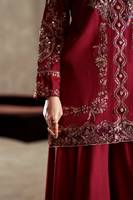 Ensemble 3 pièces Anarkali en viscose pure avec broderie Chikankari, chemise courte, manches épaisses et pantalon Plazo, infroissable, idéal pour les fêtes