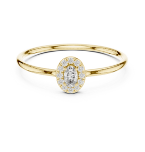 Oval & Round Cut Lab Grown Diamond 14K Yellow Gold Halo Engagement <b>Ring</b> Look Wedding Jewelry New Grown Diamond - Product Image 1