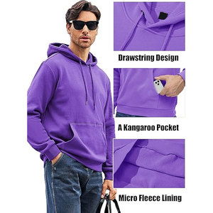 Sweat-shirt à capuche épais pour homme, imprimé sérigraphié, coupe classique, coupe-vent et respirant, avec poches, idéal pour la gym et l'automne - Product Image 2