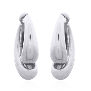 Elegant Curvy Double Teardrop Sterling <b>Silver</b> <b>Studs</b> - Product Image 1