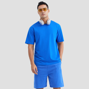 T-shirt vierge en coton tricoté 220 GSM 100 % coton, coupe régulière, grande taille, avec logo frontal personnalisé, vente en gros, pour hommes, taille US - Product Image 1
