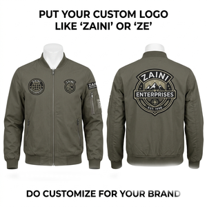 Chaqueta Bomber de Invierno Unisex de Alta Calidad, 240 GSM, Nailon y Poliéster, Resistente al Viento, con Capucha, Negra, con Parche Bordado Personalizado - Product Image 1