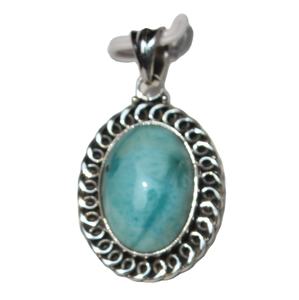 Colgante de plata de ley 925 con forma ovalada para hombre y mujer, colgante con Piedras Naturales curativas - Product Image 3