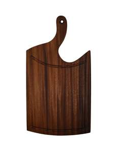 Planche à découper en bois de bark fini mat avec bordure, pour viande et fromage, ensemble personnalisé avec couteau, d'Inde - Product Image 3