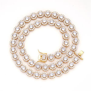 Iced Out Flower Tennis Chain <b>Necklace</b> Diamond Hip Hop Chain Luxury Rapper Jewelry <b>Statement</b> <b>Necklace</b> for Men and Women - Product Image 2