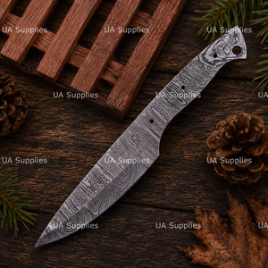 Cuchillo de Acero de Damasco Hecho a Mano Directo de Fábrica, Hoja Fija de Espiga Completa con Borde Biselado, Cuchillo Utilitario EDC para Exteriores, Venta al por Mayor OEM ODM - Product Image 6