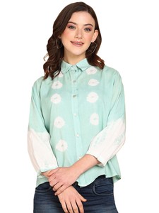 Camisa Maaesa para Mujer, de Rayón, Hecha a Mano, con Cuello Abotonado, Manga Larga, Estilo Casual, Corte Regular, para Primavera/Verano - Product Image 1
