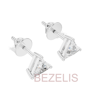 Boucles d'oreilles en diamant de qualité supérieure, diamants de laboratoire, couleur D E F, taille Trillion, clarté VVS VS, IGI - Product Image 4