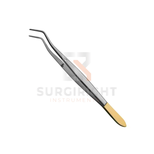 Pinzas dentales Meriam de acero inoxidable, con mango liso, curvadas y dentadas, para apósitos de algodón, OEM, quirúrgicas, CE - Product Image 1