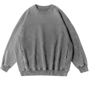Sweat-shirts Premium délavés à l'acide, logo personnalisé, OEM ODM, sweats à col rond vintage, vente en gros, fabricant de vêtements sur mesure - Product Image 2