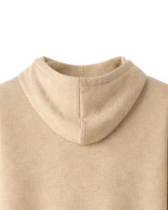 Sweat-shirt à capuche personnalisé pour homme, beige, en molleton de coton, à manches longues, décontracté, avec cordon de serrage, streetwear d'hiver - Product Image 6
