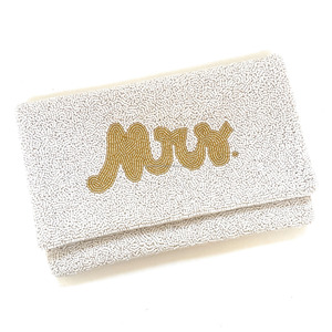 Or blanc perlé pochette de mariée luxe fait à la main sac à main de fête de mariage sac de soirée perle de verre Durable Portable sac à main de créateur - Product Image 3