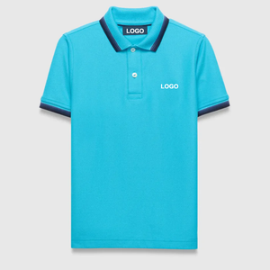 เสื้อโปโลแขนสั้นสีเขียวผ้าฝ้ายสำหรับเด็กนักเรียนชายพร้อมโลโก้สำหรับชุดนักเรียน - Product Image 2