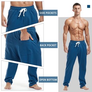 Pantalon Homme 100% Coton, Joggers Simples à Cordon de Serrage, Motif Uni, Logo Personnalisé sur le Devant avec Options Multicolores, Pantalon pour Homme - Product Image 3