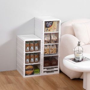 Organizzatore per Scarpe a 3 Livelli in Plastica Bianca Impilabile, Contenitori Pieghevoli per Sneaker, Portascarpe per Armadio - Product Image 6