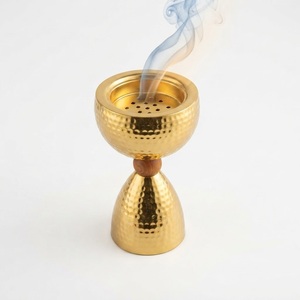 Arabic Metal Mubkhar Incense Burner Modern Gold Chalice <b>Oud</b> <b>Bakhoor</b> Burner Wholesale Middle Eastern Home Decor Censer Low Price - Product Image 3