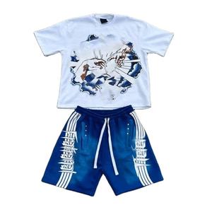 2025 impression personnalisée ajustement contraste grande taille grande taille 2 pièces ensembles séchage rapide Shorts survêtement personnalisé ensemble court hommes deux pièces costume - Product Image 3