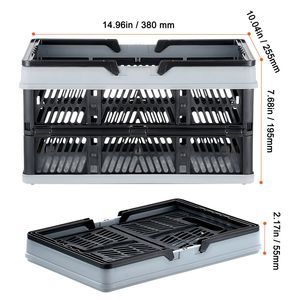 Set di 3 Cestini Pieghevoli in Plastica da 16L con Manici per Spesa e Frutta, Design Salvaspazio - Product Image 2