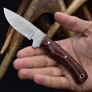 Couteau de chasse artisanal en acier Damas, manche en Micarta et bois de jute, couteau de survie Bushcraft à lame pleine, fournisseur OEM - Product Image 6