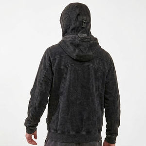 เสื้อฮู้ดดี้นินจาแบบมีฮู้ดคู่สำหรับผู้ชาย ปักโลโก้ตามสั่ง เนื้อผ้าหนา ทรงบาลาคลาวา สวมหัว โอเวอร์ไซส์ สตรีทแวร์ แฟชั่นฤดูหนาว - Product Image 5