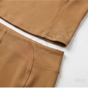 Women <b>Brown</b> Square Neck Tank Top High Waist Flared <b>Leggings</b> Yoga 2 Piece Set Sleeveless Solid - Product Image 5