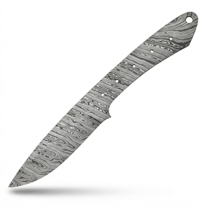 Cuchillo de caza Bushcraft de acero de Damasco personalizado al por mayor con hoja completa sin ensartar, suministro directo de fábrica para forja de cuchillos DIY - Product Image 1