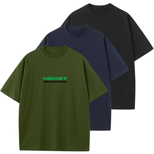 เสื้อยืดแขนสั้นผู้ชายทรงโอเวอร์ไซส์ ผ้าคอตตอนเจอร์ซีย์ คอกลม พิมพ์ลายตัวอักษร สไตล์ลำลอง - Product Image 6