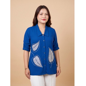 เสื้อเชิ้ตผู้หญิง BEETLE Royal Blue Premium Georgette ดีไซน์ทันสมัย สวมใส่สบายตลอดวัน พร้อมสไตล์เหนือกาลเวลา - Product Image 1