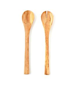 Juego de 2 utensilios de madera de acacia para servir ensaladas, diseño moderno, precio de fábrica al por mayor. - Product Image 1
