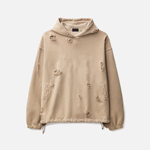 Sudadera con capucha de doble capa para hombre, estilo urbano, de secado rápido, vintage, con lavado ácido, transpirable y efecto desgastado, novedad 2025 - Product Image 2