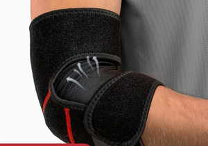 HAWK SPORTS INDUSTRIES Support de coude respirant et réglable, noir avec surpiqûres orange, fermeture auto-agrippante pour l'entraînement sportif de football - Product Image 6