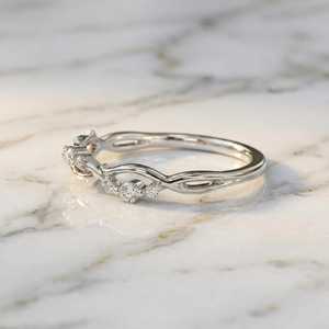Nature Inspired Leaf Round Cut Moissanite Minimalist <b>Ring</b> Original 925 Silver Fine Anniversary Birthdays Wish Jewelry For Her - Product Image 2