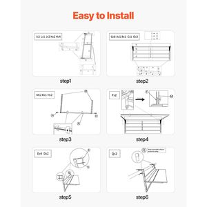 15X39 tavolo da servizio per balcone pieghevole esterno Patio Bar 5 livelli ringhiere regolabili si adatta a ringhiera 1 \ "5.3 \" tavolo da balcone - Product Image 4