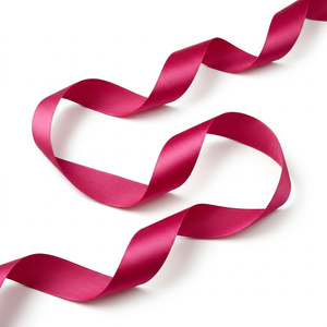 Ruban en satin simple face de 25 mm de Neelkamal Industries, ruban en polyester rose pour emballages cadeaux, nœuds décoratifs et utilisation dans les vêtements - Product Image 1