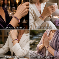 Bracelet authentique en Sugilite pour la méditation et la pleine conscience, pierre précieuse énergiquement nettoyée, ajustable, pour femmes