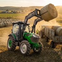 Hochleistungs-Dieselkraftstoff 100 PS Radlader 4x4 Landwirtschaftlicher Radantrieb Multifunktionaler Mini-Traktor mit Getriebeantrieb und Testbericht