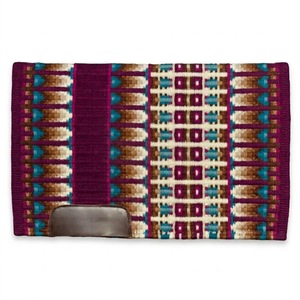 Tapis de selle en coton à motif aztèque bleu avec doublure en polaire, couverture de selle en laine pour cheval de style western - Product Image 4