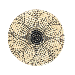 Handmade Tribal Seagrass <b>Placemat</b> <b>Round</b> Woven Tablemat Blue Straw Coaster Heat Resistant Hot Pad Geometric Basket Wall Decor - Product Image 4