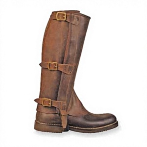 Botas de Montar Altas de Cuero Genuino para Hombre, Color Sólido, Cierre de Hebilla, Equitación - Product Image 2