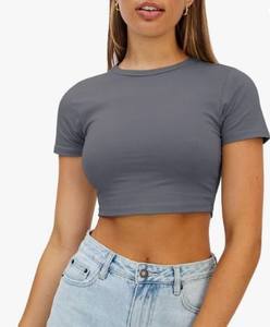 T-shirts courts pour femmes, coupe élégante, tissu doux, parfaits pour l'été et les tenues décontractées au quotidien - Product Image 6
