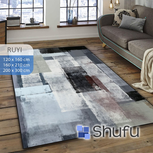 Tapis moderne en polyester imprimé brillant Shufu, antidérapant, anti-allergie, facile à nettoyer, tapis de sol sûrs pour les enfants, pour la maison et le bureau - Product Image 4