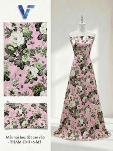 Tissu Charmeuse Imprimé Floral 8027 100% Polyester 150/160cm Respirant Léger pour Vêtements Femme & Homme - Product Image 1