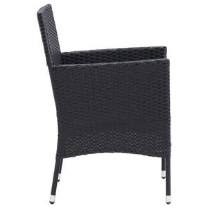 Silla de Comedor Negra con Cojín Blanco Crema para Conjuntos de Jardín - Product Image 6