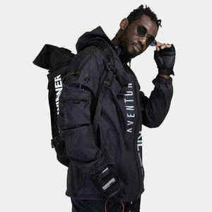 Unisex Waterproof <b>Techwear</b> <b>Jacket</b> Windbreaker with Multi-Pockets Tactical Streetwear Functional Outerwear Wholesale - Product Image 6