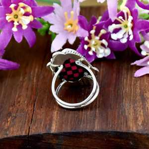 Black Pink Checkerboard Onyx Gemstone Ring 925 Sterling Silver Mosaic Inlay Band For <b>Chess</b> Lover Fine Ring Jewelry <b>Gift</b> - Product Image 6