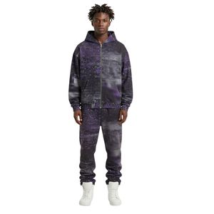 Galaxy Cosmos Nebula Reißverschluss-Trainingsanzüge für Herren Polyester-Fleece Sportliche Freizeitkleidung mit Bündchen am Saum Lauf-Trainingsanzüge - Product Image 1